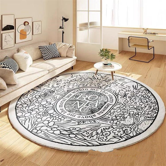 Tapis ronds en fausse fourrure de mouton douce Ma boutique